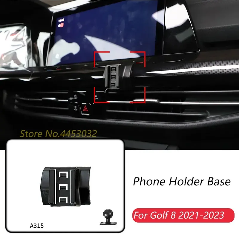 Car Phone Holder Base Special For Volkswagen Golf 8 2021-2023 Fixed Air Outlet Mounts Base Accessories Ball 17mm (No Bracket)