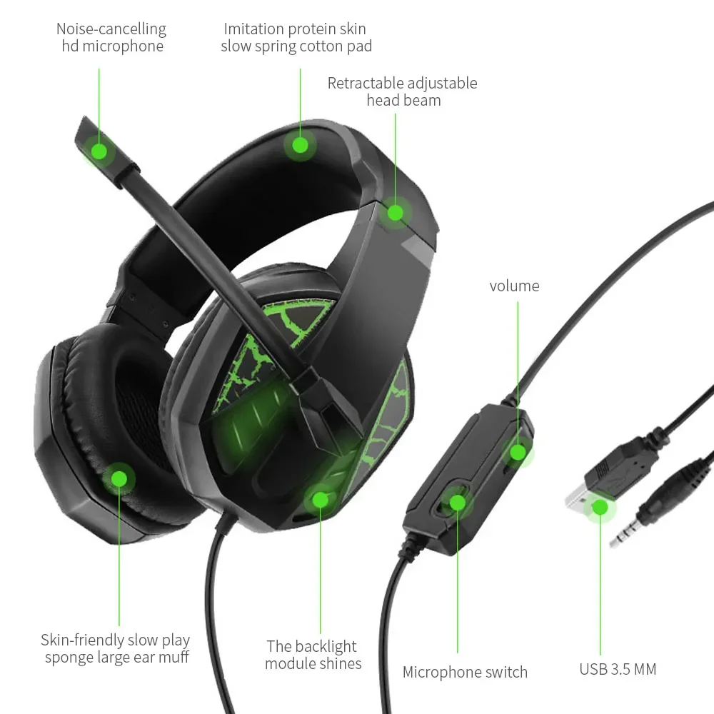 Stand 3.5mm PC Computer 7100 Headphone Microphone Gaming Headset Wired 7100 Game Earphones and Headphone manufacturer