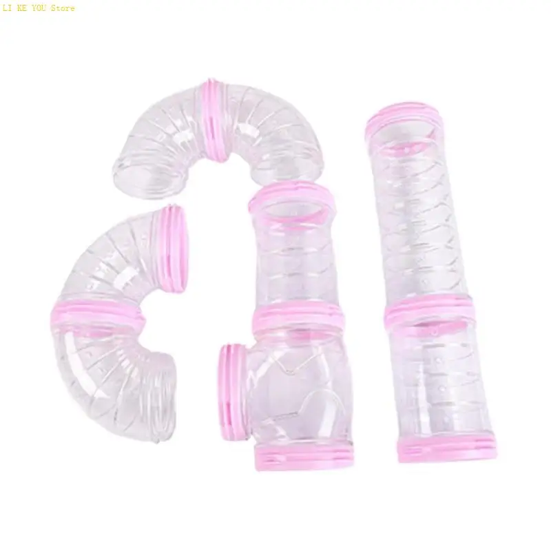 W3JE Gerbil Tunnel DIY Clear Tube Assemble DIY Tunnel Suitable for Clear Tunnel for Hamster Cage Mouse Acessories