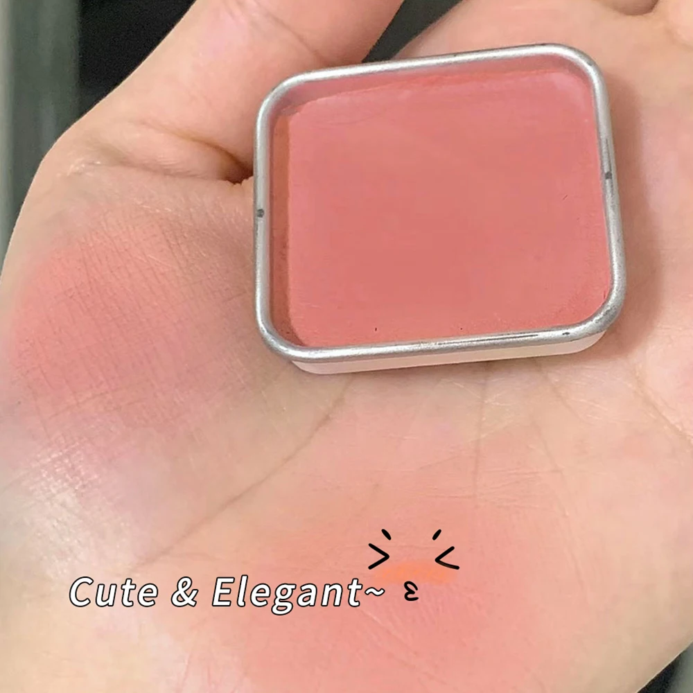 Single Blush Matte Natural Cheek Tint Brighten Face Waterproof Small Tin Box Blush Powder Face Contouring Female Makeup Cosmetic