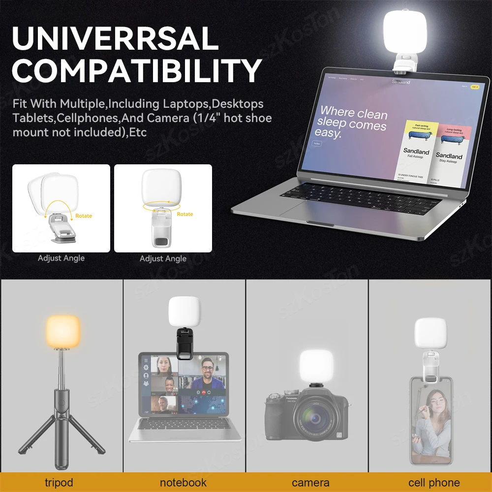 充電式LED自撮りライト,携帯電話ライト,写真,会議,ビデオ,メイクアップ,ライブストリーム,TikTok