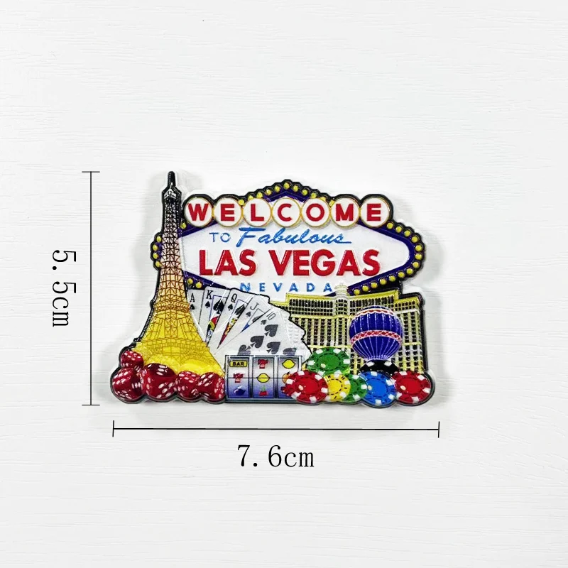 

Las Vegas World Tour Souvenirs, 3D Magnetic Refrigerator Stickers Souvenirs, Kitchen and Home Decorations