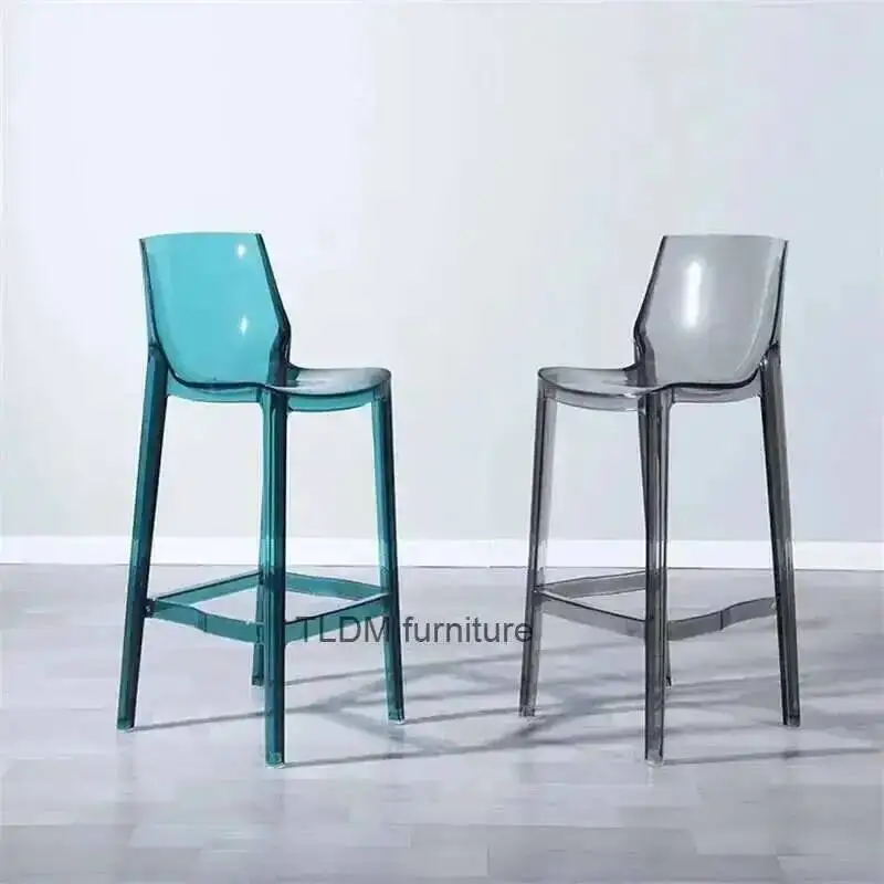 

Bar High Commercial Foot Chairs Modern Acrylic Counter Stool High Chair Nordic Plastic Crystal Bar Stools for Kitchen Furniture