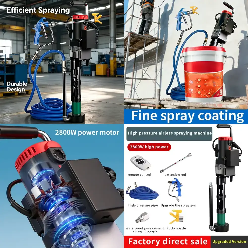 High Power 2800W Electric Sprayer for Fine Coating Paint Putty and Cement with Adjustable Nozzle and Portable Bucket System