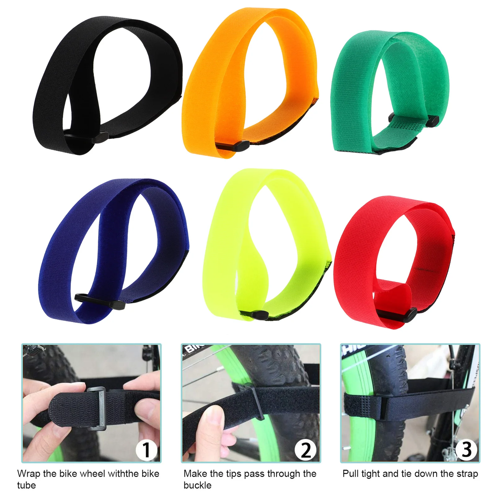 12Pcs Hook and Loop Cinch Straps Durable Tape Bike Wheel Stabilizers Cable Ties Cinch Straps Cable Ties Accessories