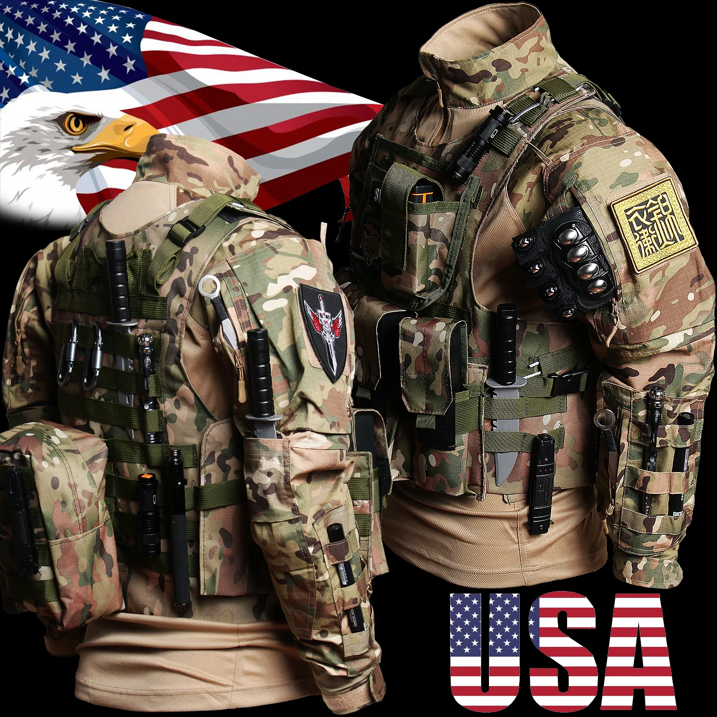 

US Military Retraining Ufpro F Suit Men's Tactical Camouflage Training Instructor orm Long Sve T-irt And Pants Set