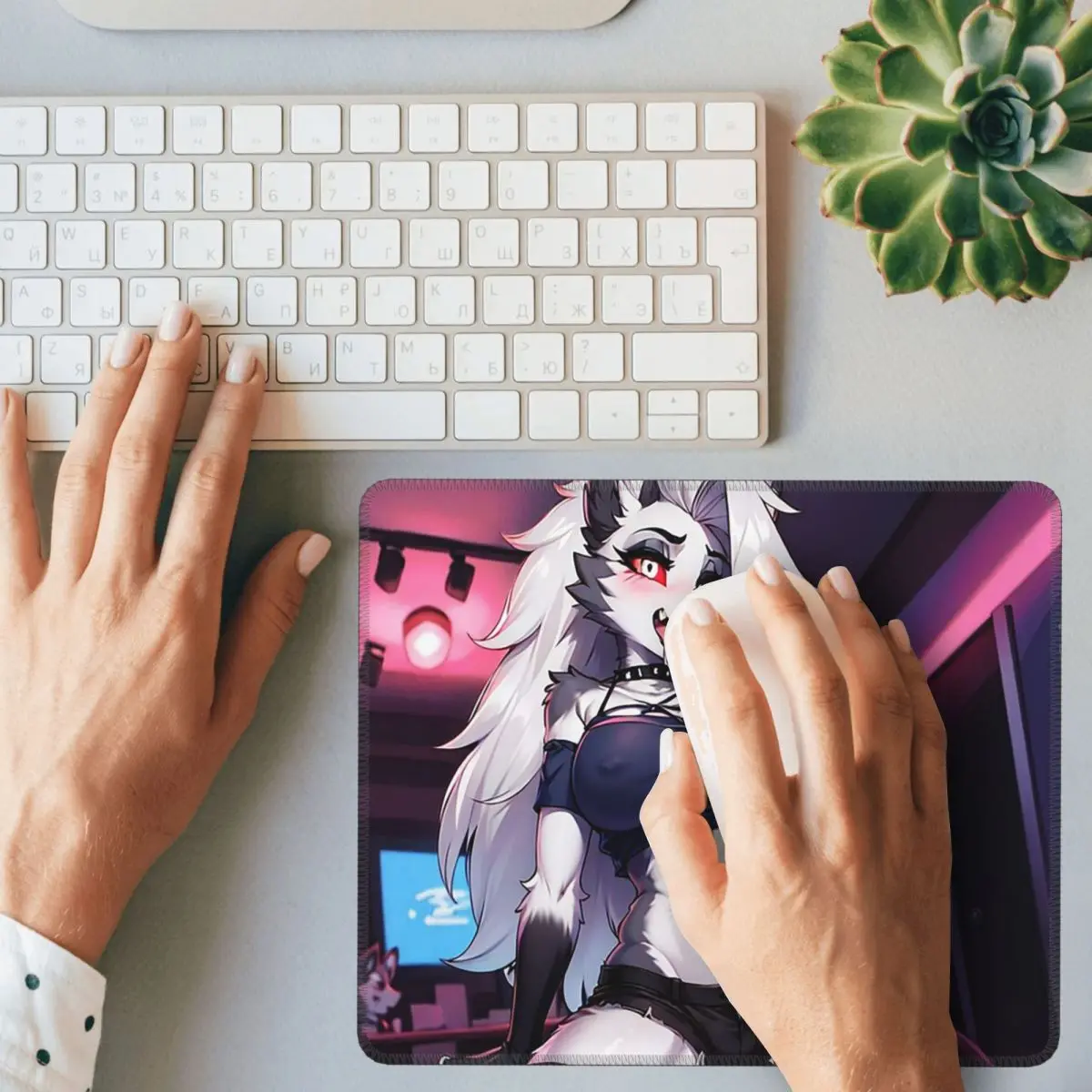 Helluva Boss Loona Mouse Pad Computer Keyboard Mouse Mat Gamer PC Laptop Desk Mat Office Accessories Table Mats