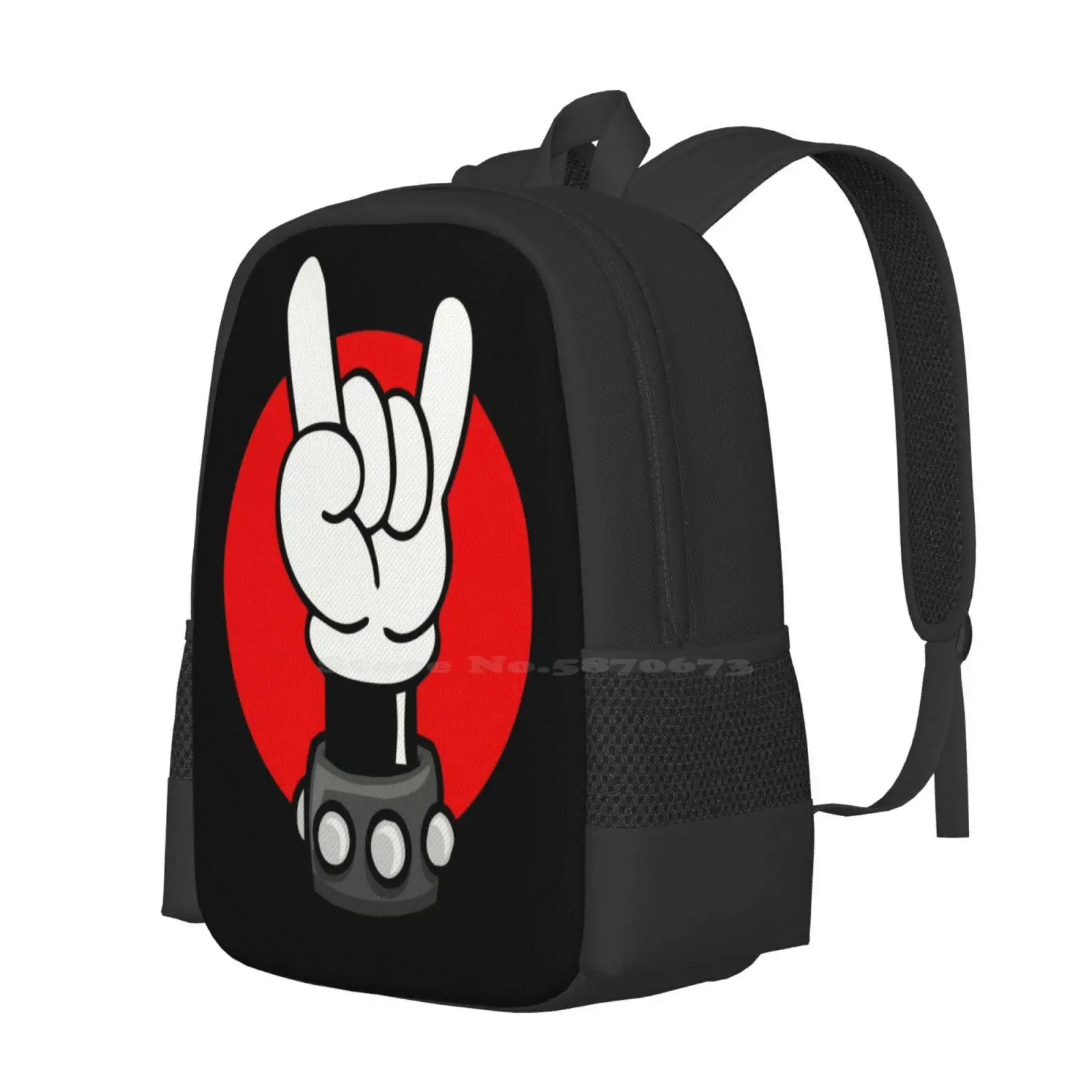 Rock On Mochilas Escolares para Adolescentes, Meninas Sacos De Viagem, Long Horns N Roll, Cool Cartoon Hand, Minnie, Arte Popular