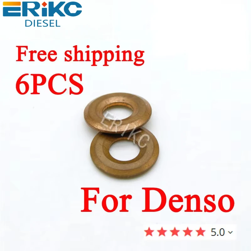 ERIKC 6PCS Diesel Nozzle Copper Gasket Washer 23670-0L050  Heat Shield Rings For Denso Toyota Hilux E1022016