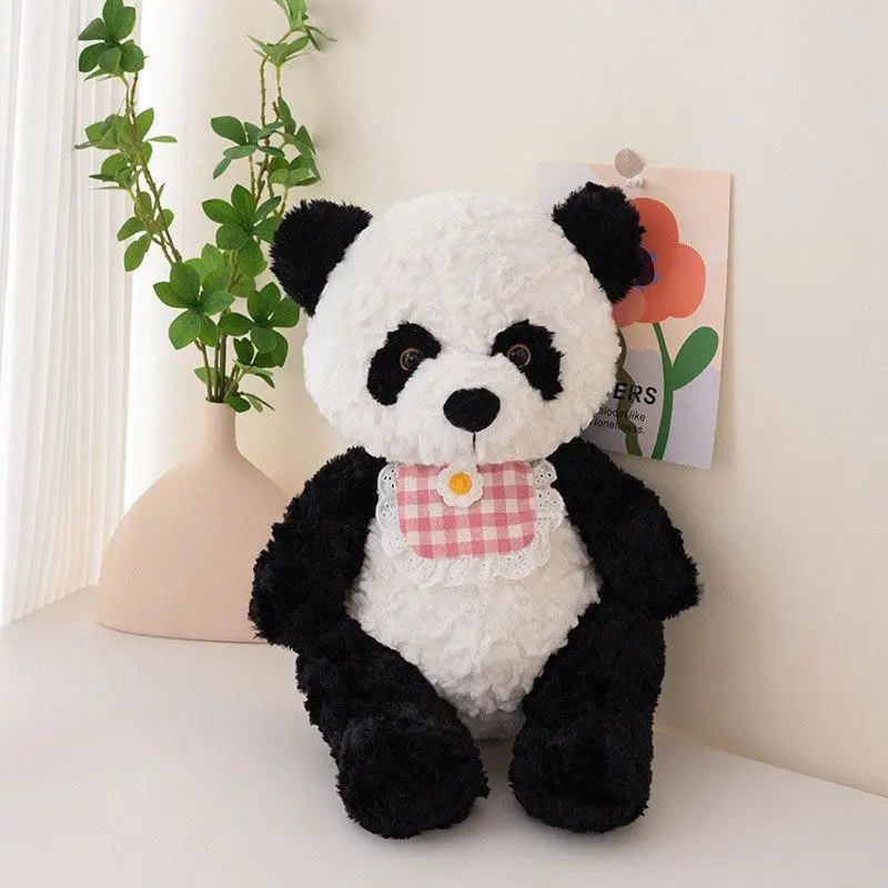 Almohada de peluche de perro panda, muñeca de perro simulada, almohada de panda, regalo de cumpleaños para niña
