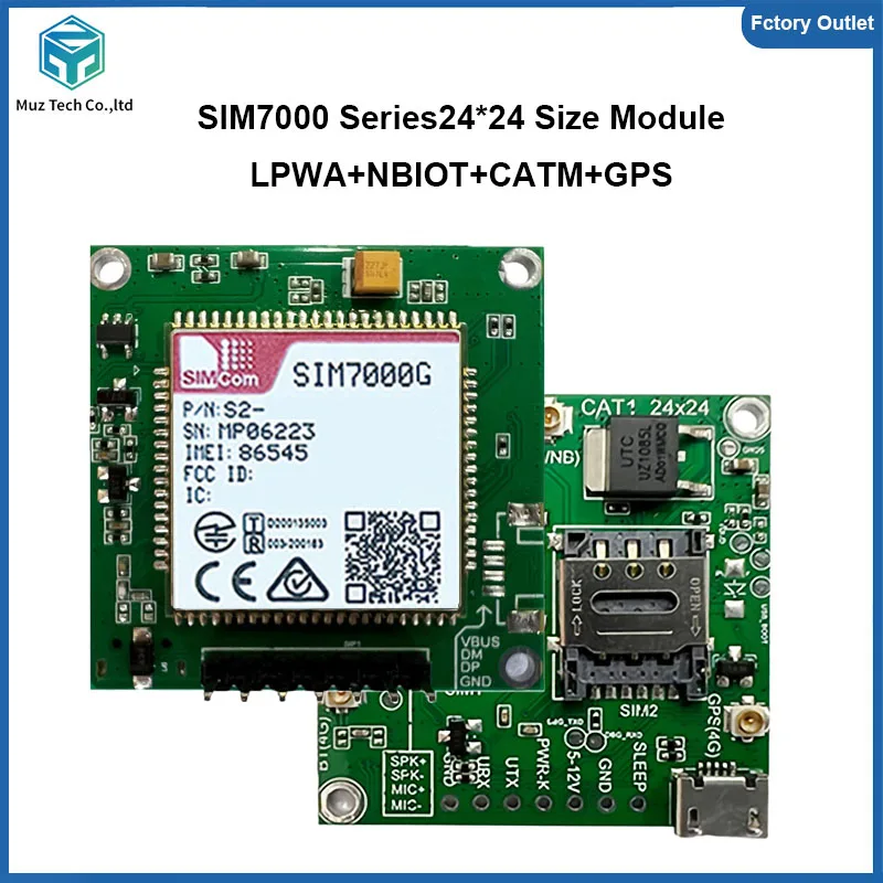 SIM7000G Core Board Development kit SIMCOM 24*24mm LPWA Module GSM+NBIOT+CAT-M Global Band breakout kit with Antenna