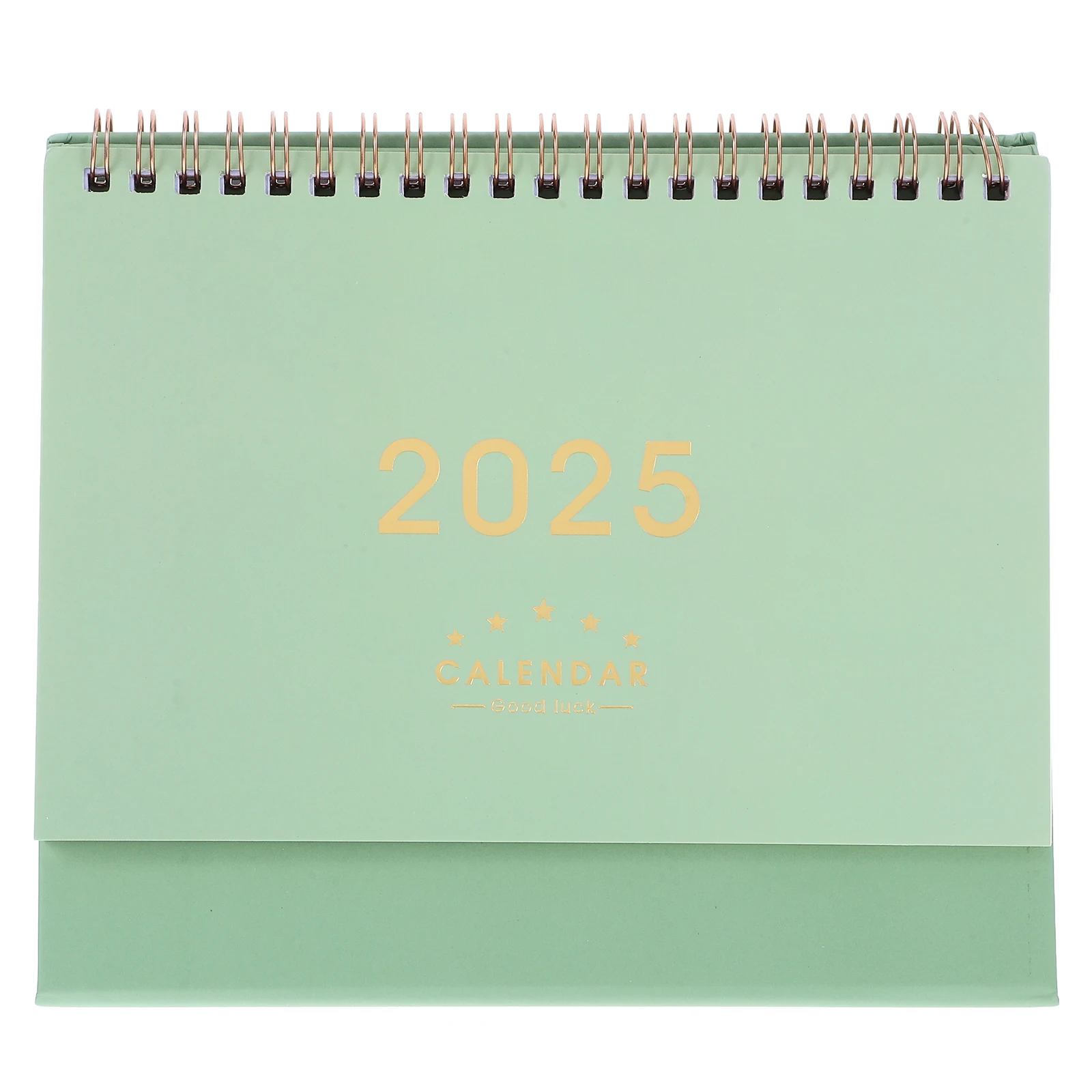 

Desk Calendar Planner Standing Flip 2025 Thick Paper Monthly Memo Coil New Year Mini Green Office Decor