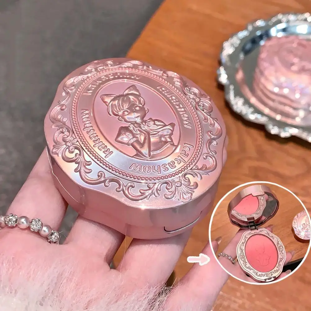 New Girl Embossed Gradient Powder Blusher Lively Cheek Tone Lasting Daily Ultra Fine Natural Nude Peach Rouge For All Skin Tones