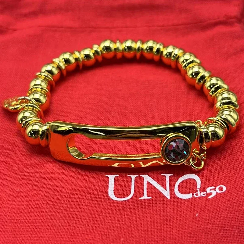 

Новинка 2023, популярный изысканный женский браслет unode 50 в европейском и американском стиле с драгоценными камнями, романтичная Подарочная сумка для ювелирных изделий