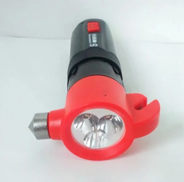 Multifunctional safety hammer with strong light flashlight