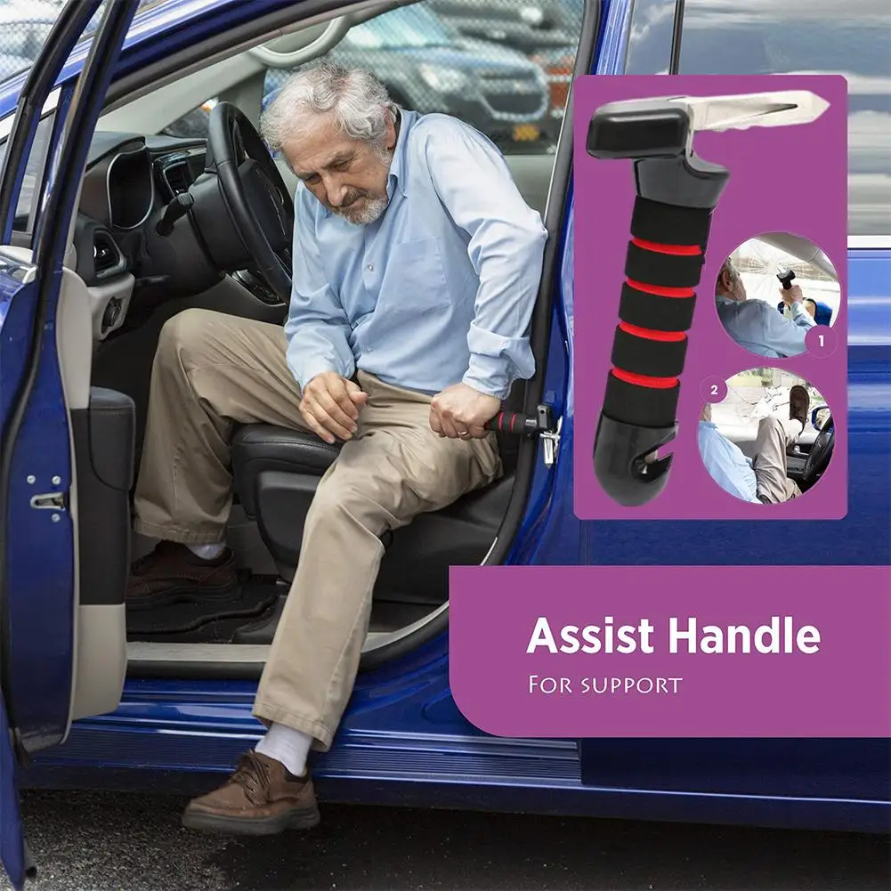 1PC New Portable Car Door Assist Handles For Elderly People Multifunctional Seat Belt Cutter Elderly Specific Window Breake E3W7