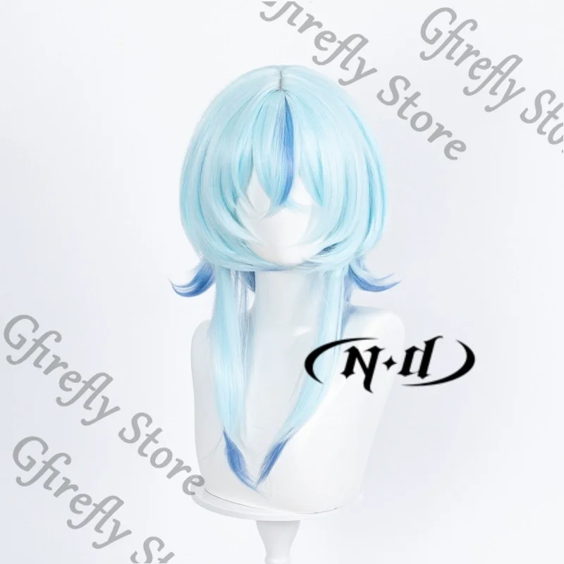 

Comic-con Wuthering Waves The Shorekeeper Blue Wig Cosplay Costumes Periwig Anime Simulated Human Scalp Top Hairpiece Hallowmas