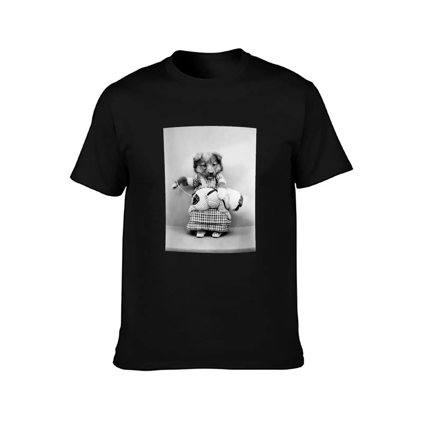 Cute Puppy Sewing Pants - Harry Whittier Frees T-Shirt, Summer Casual Cotton Tee, Oversized Streetwear Tops, Unisex Men Women