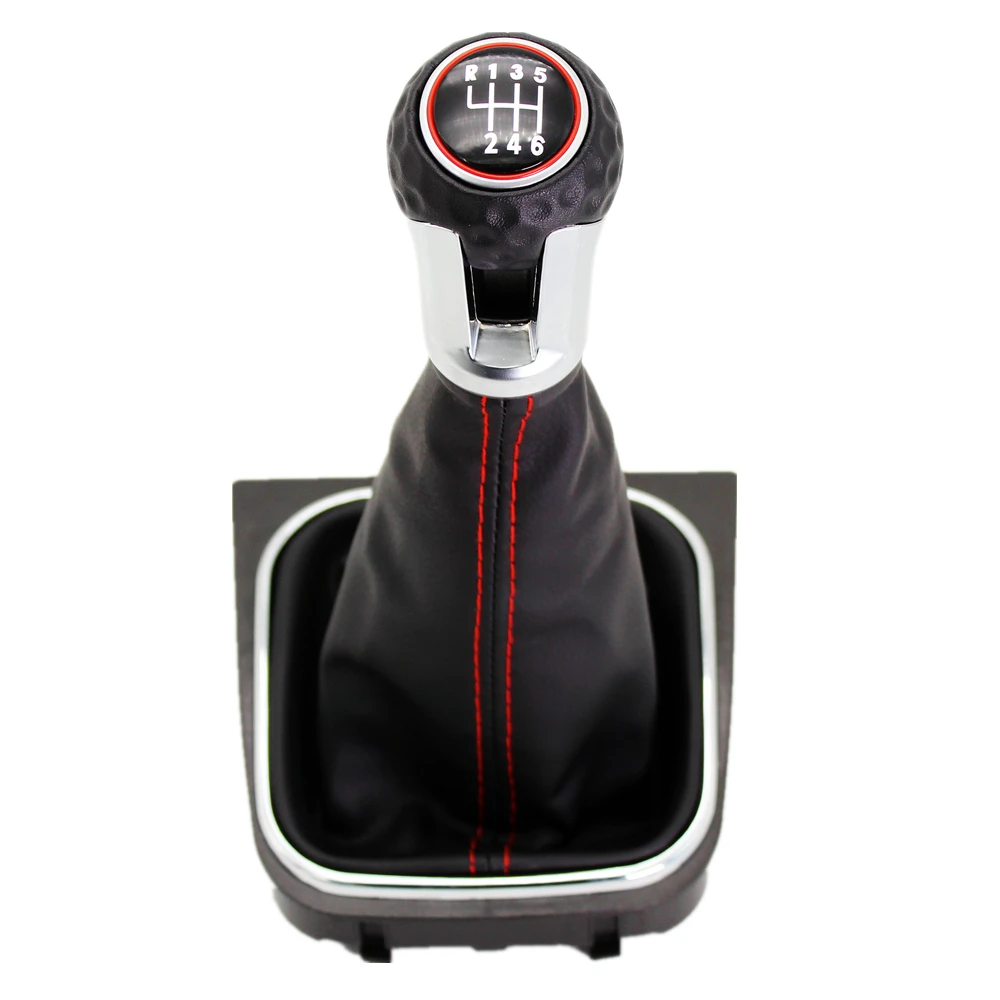 

5 / 6 Speed Car Stick Gear Shift Knob With Leather Boot For VW Golf 6 A6 VI MK6 GTI GTD R20 2009 2010 2011 2012 2013 Car-Stying