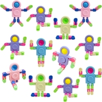 4PCS Fidget Sensory Spinner Toys Transformable Chains Robot Fingertip Toy Goodie Bag Stuffers Birthday Gifts Classroom Prizes