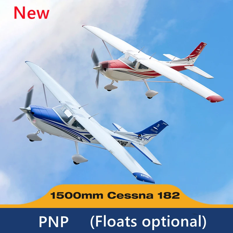 FMS RC Airplane 1500mm 1.5m Cessna 182  Sky Trainer 5CH with Flaps 4S Blue Red PNP RC Plane Hobby Model Aircraft Avion EPO