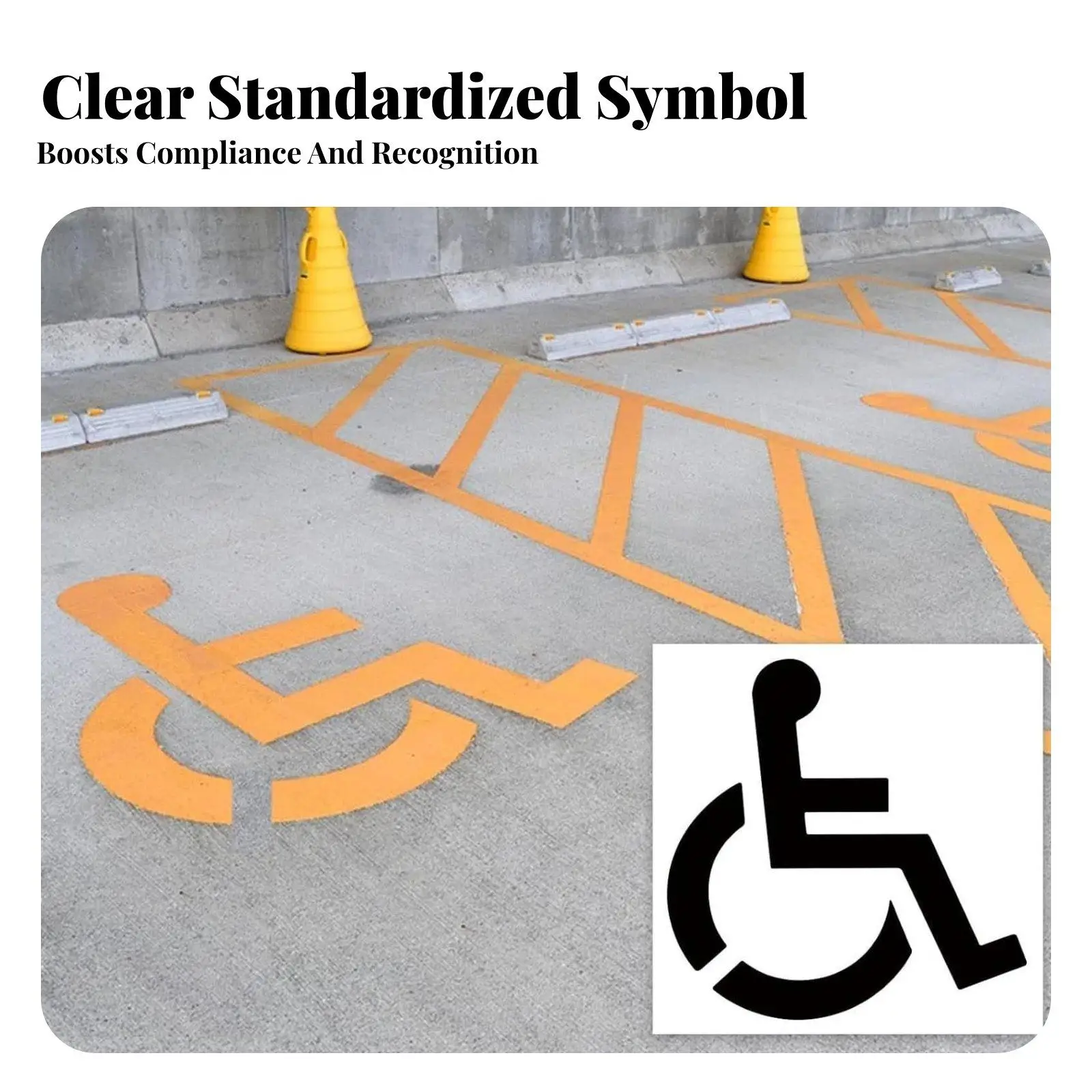 Parking Stencil Symbol Flexible Silicone Stencils for Concrete Customization Accessible Spaces Marking