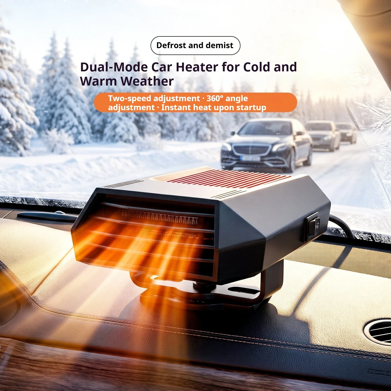 Car Heater Car 12V High Power Heating Front Windshield Defrosting Defogging Heater
