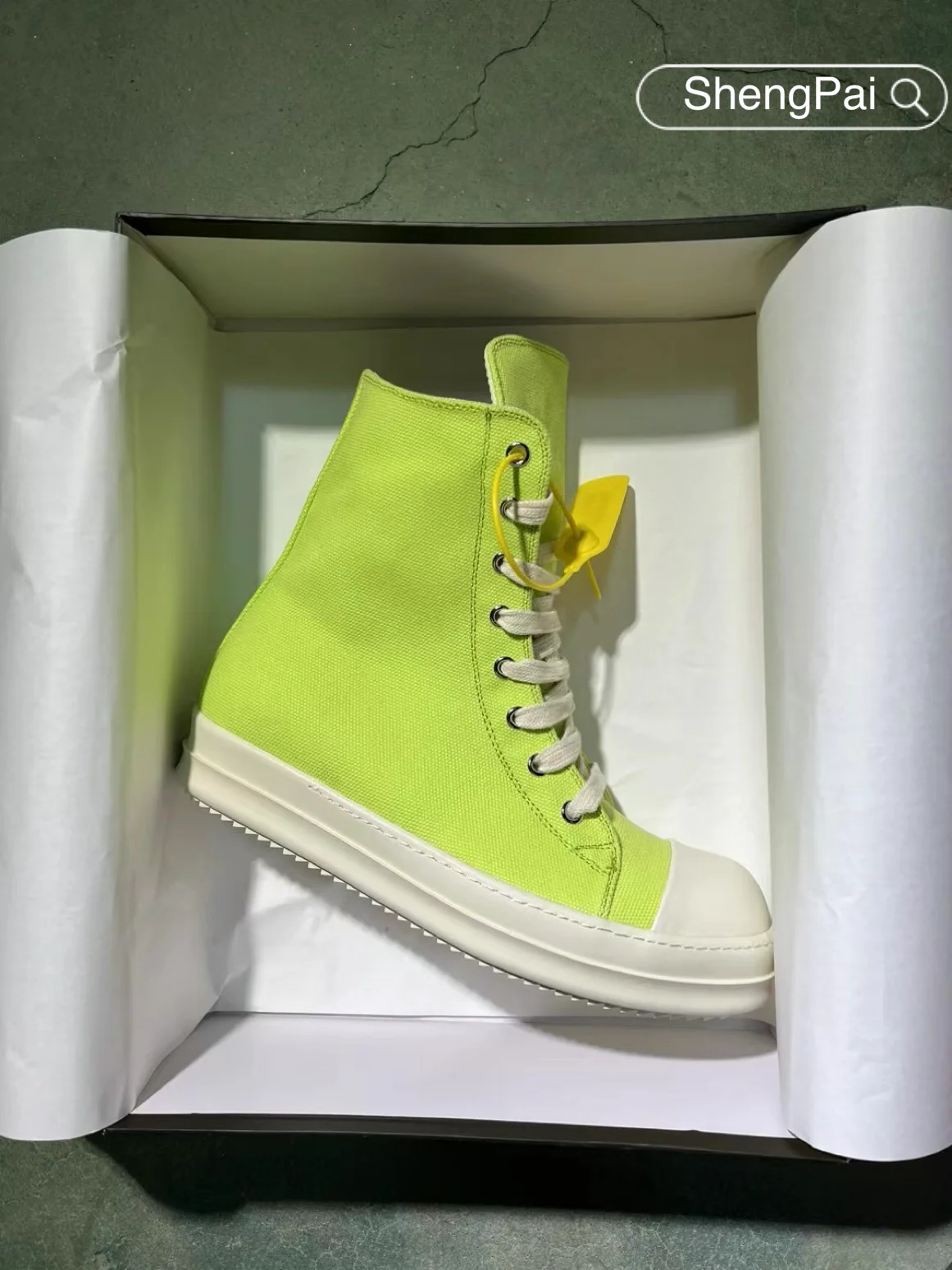 Ricks Men's Casual Shoes Fruit Green High Top Canvas Owens Luxury Brand Sneakers Men's Shoes New Fashion Women's Boots Shoes