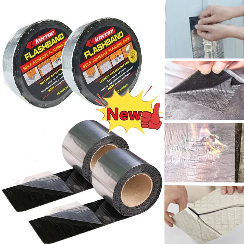 

Aluminum foil asphalt rubber strong waterproof tape high-temperature and leak proof sealing repair roof hose repair flexibilitys