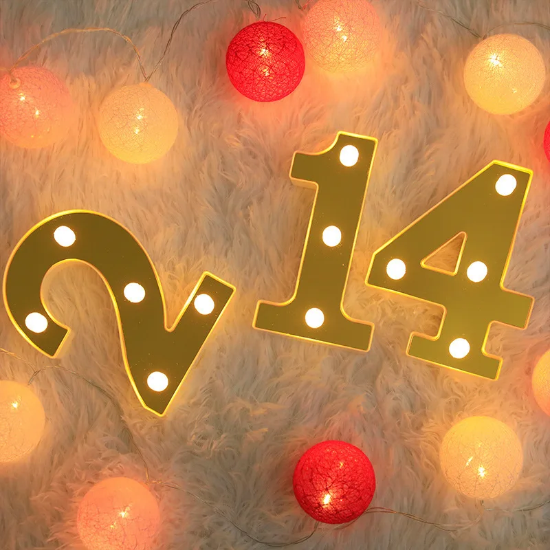 LED Warm Light Letters and Numbers, Using Batteries As A Home Decoration Light for Proposals and Birthday Parties