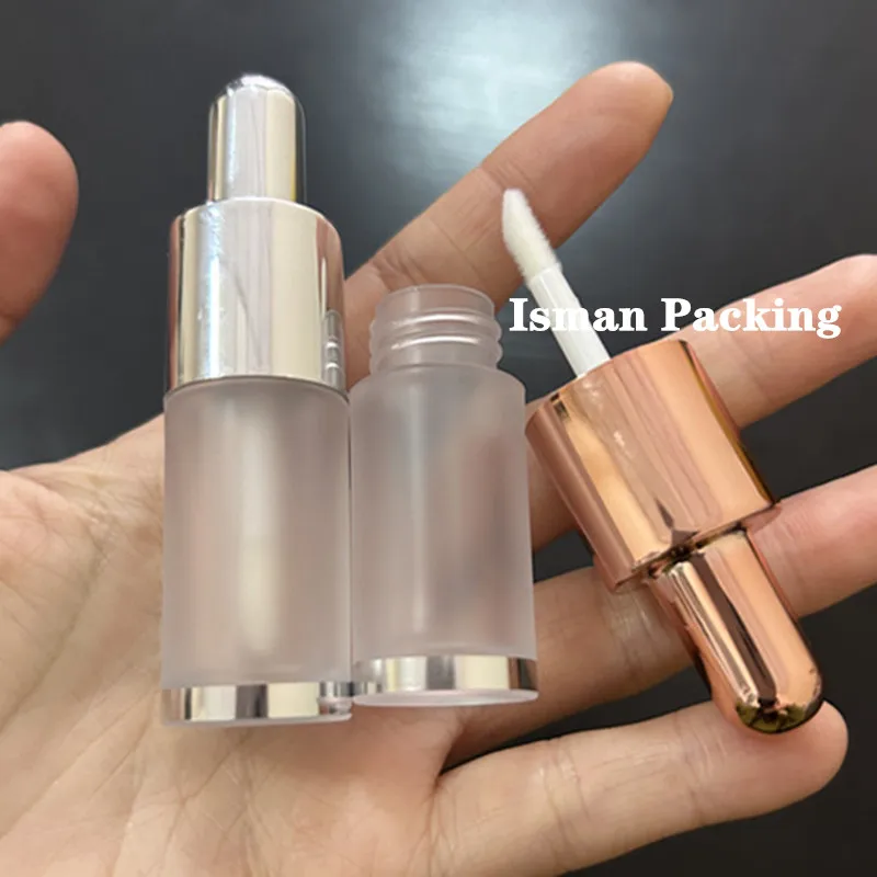 50Pcs New style rose gold sliver top cute milk baby bottle lipgloss packaging frosted nipple lip gloss container tubes for kids