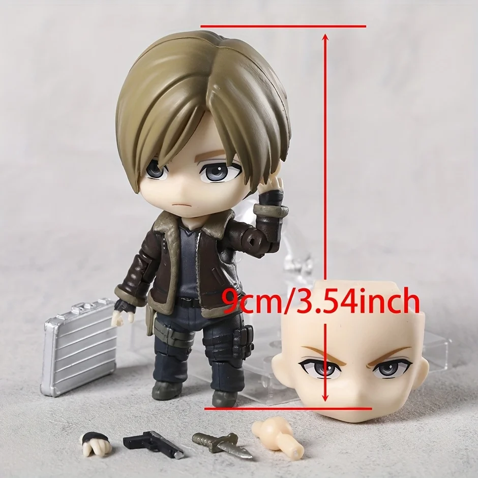 Interaktives Spielfigur aus bronzefarbenem PVC zum Sammeln, Aktionsmodell mit austauschbaren Händen, Zubehör, Gesichts-Desktop-Dekoration, Spielzeug – Detail 2