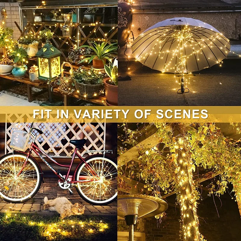 35m330LED Solar Fairy Lights Outdoor LED Festoon Lamp Waterproof Garden 200LED String Light Garland Christmas Wedding Decoration