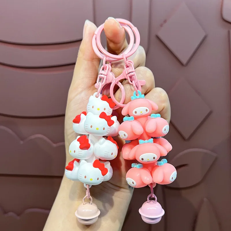 Cartoon Sanrio Kawaii My MelodyKurom Stacked Joy i Keychain High quality Cartoon Cute Hello Kitty Car Bag Pendant Gift