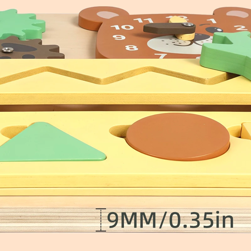 Educational Learning Kids Toys Wood Busyboard Fine Motor Skill Life Practical Activities Early Teaching Aid Shape Matching Game