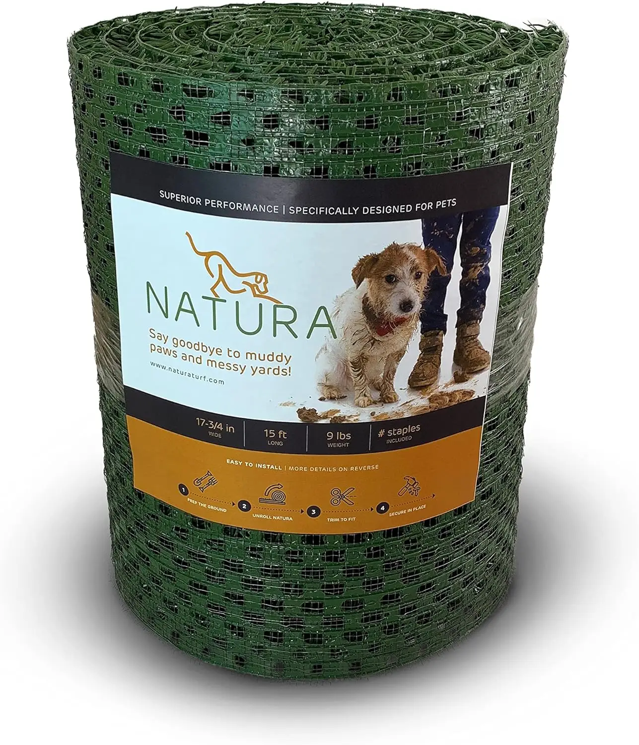 

PowerRun 10376807 Outdoor Artificial Grass for Dogs, Turf Grass Patch Blends in with Grass, Keeps Paws and Homes