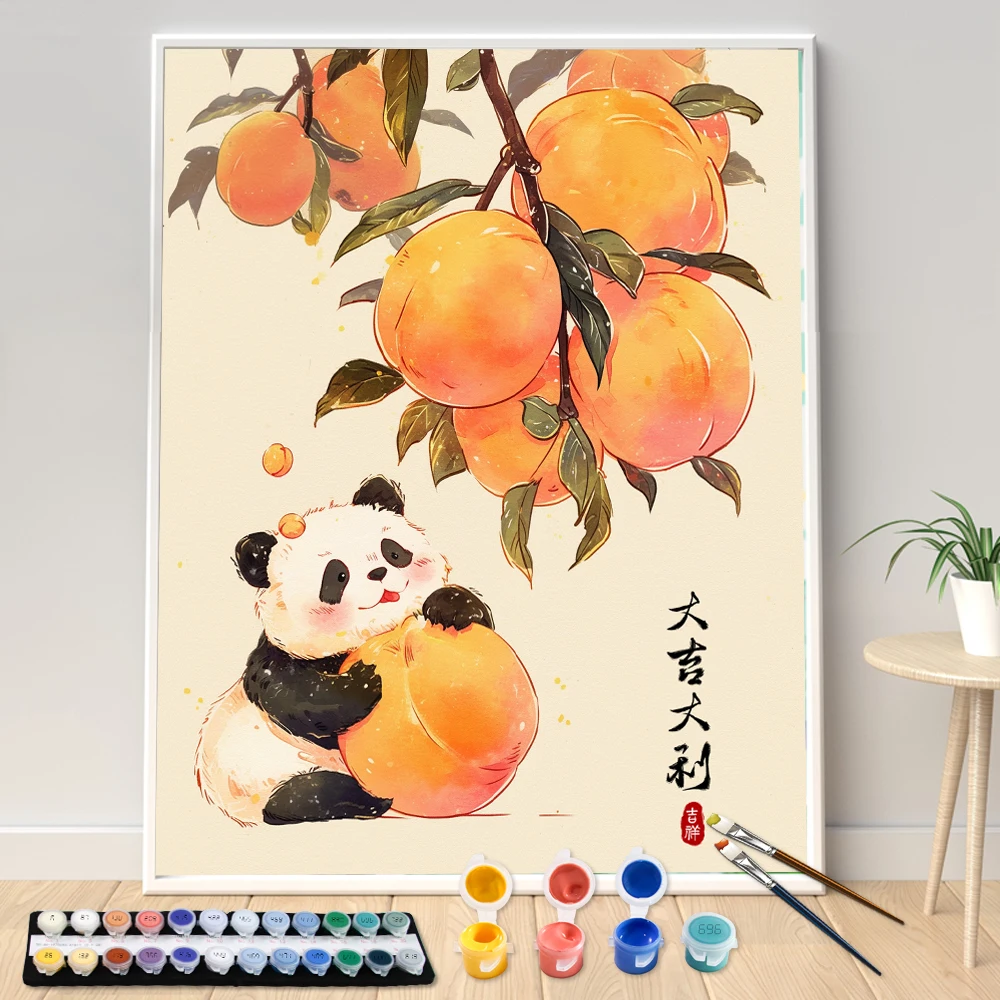 Painting By Numbers Hand Persimmon Tree Animals Adult  Kit Seascape DIY Acrylic Paint Canva Artwork Canva Art Gift Home Decorate