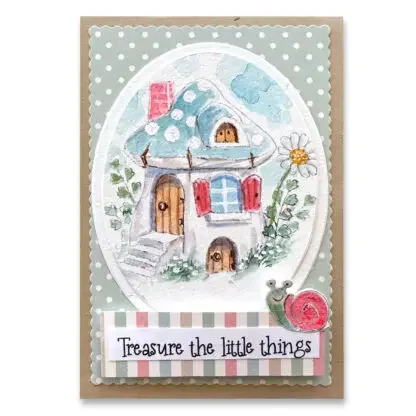 Little Things Sentiment Set Berries Whimsical Flowers Fairy Houses Whimsical Mushrooms Gnomes Set Stamp Greeting Card 2024 New