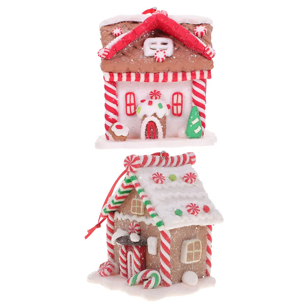

2Pcs Gingerbread Christmas Decorations Lightweight PVC Ornaments for Tree Window Fireplace Hanging Display