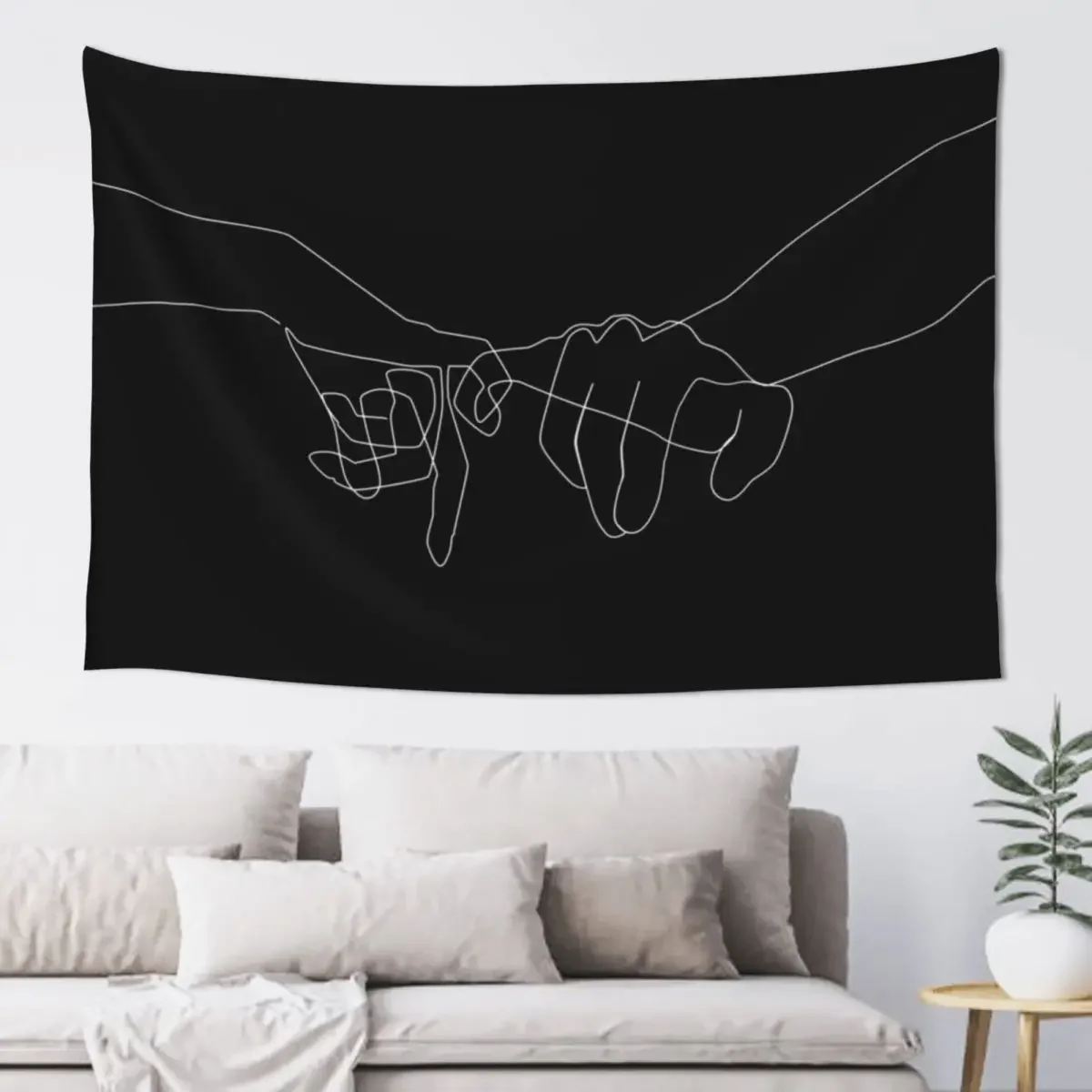 Black Pinky Swear Tapestry Bedroom Organization And Decoration Decoration For Bedroom Tapestry