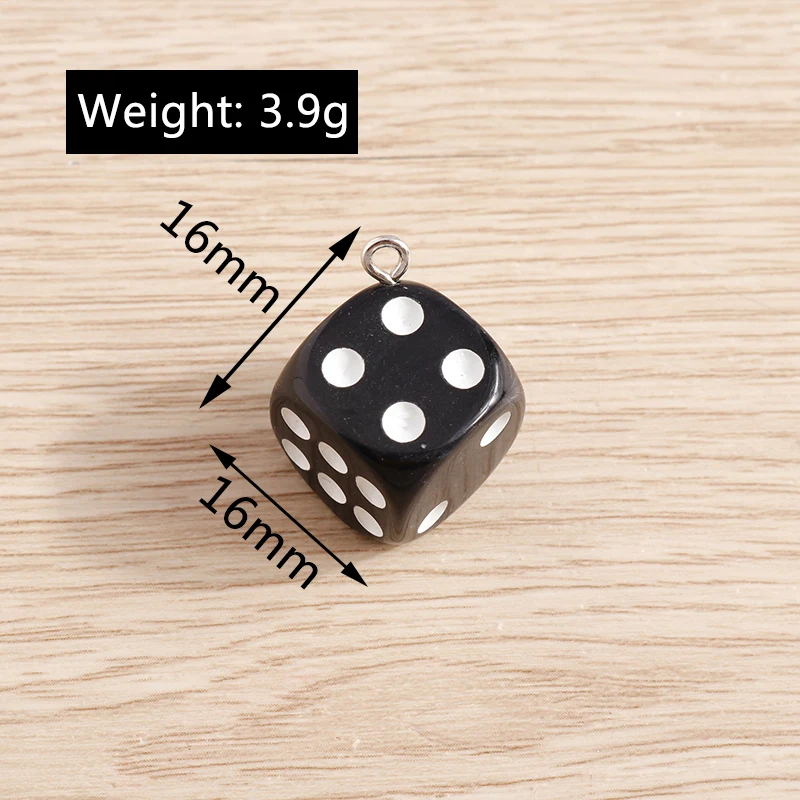 10 stücke 16x16mm niedlichen Harz Würfel Charms Anhänger für Schmuck machen Tropfen Ohrringe Halskette Armband DIY handgemachte Handwerk Zubehör – Detail 1