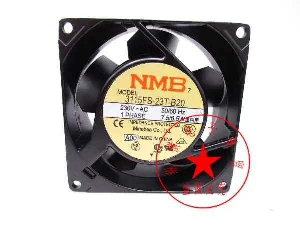 NMB 3115FS-23T-B20 A00 AC 230V 7.5/6.5W 80x80x38mm Server Cooling Fan