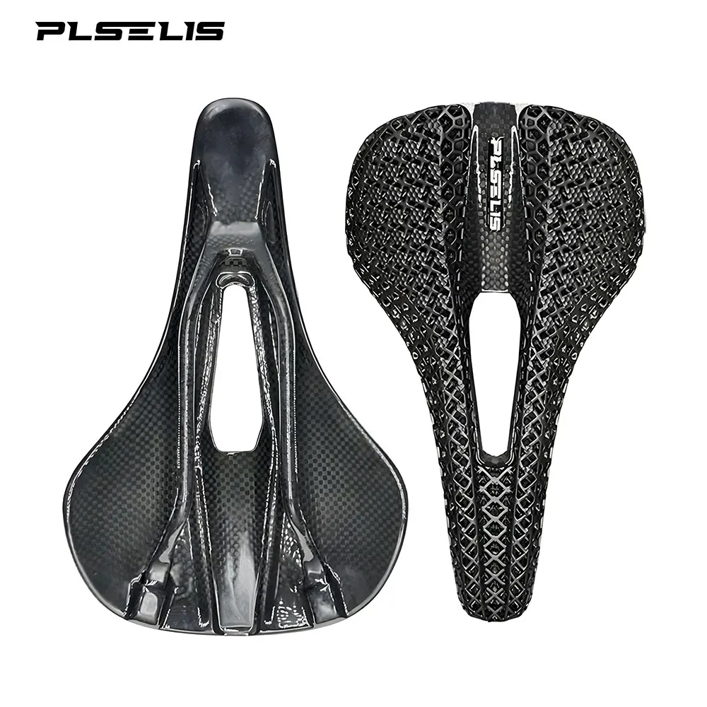 

PLSELIS popular road mountain bike carbon fiber 3D printing hollow breathable high-strength short nose comfortable saddle