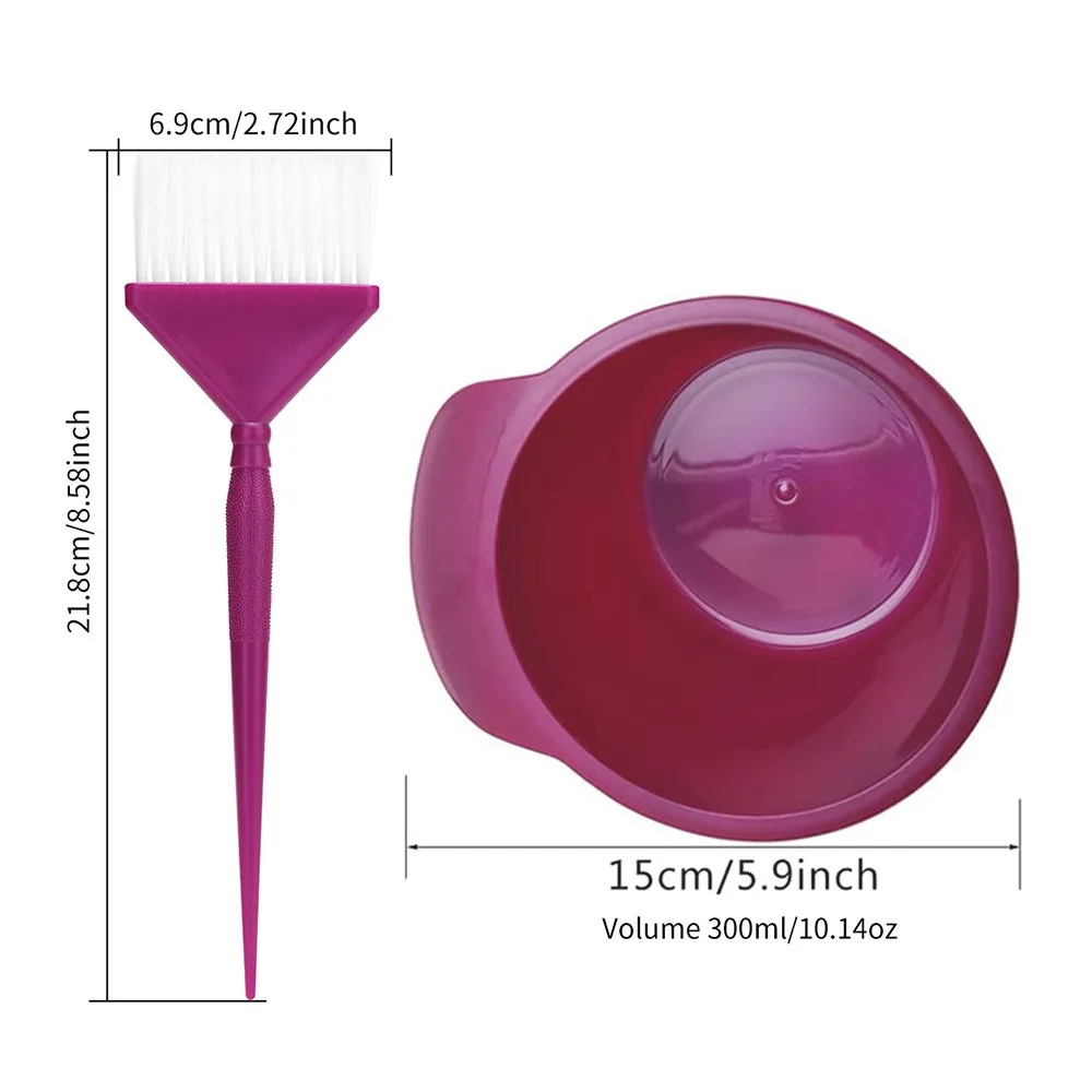 2 قطعة/المجموعة البلاستيك فرشاة صبغ الشعر مجموعة صحون المهنية المضادة للانزلاق تلوين فرشاة صبغ الشعر وعاء دائم مكافحة ساكنة #6