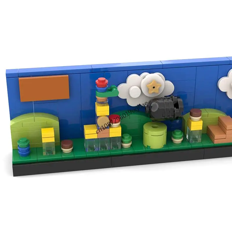 New 373Pcs Famous Super Plumber Game Series Skyline Moc Street View Model Custom Puzzle Diy Creative Ideas Kid Toy Birthday Gift