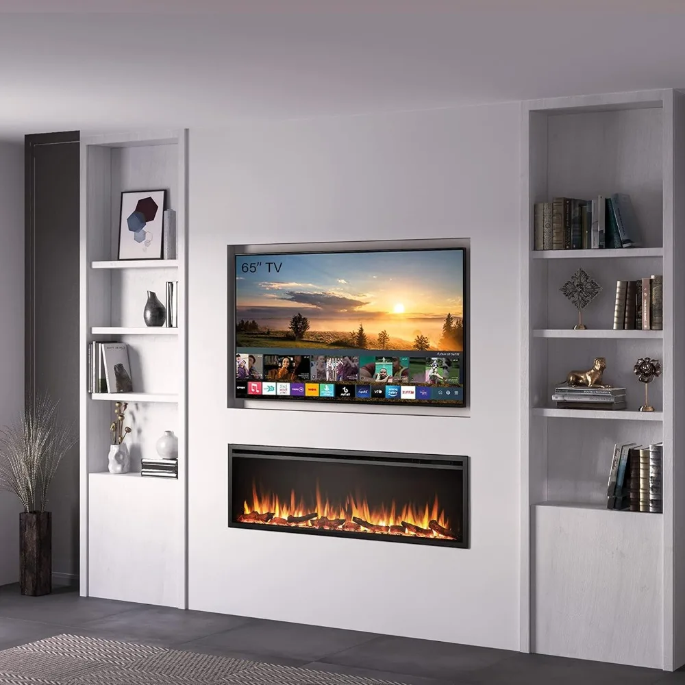 

Heating, Cooling & Vents Wall Recessed & Wall Mounted Electric Fireplace (60"), Fireplaces