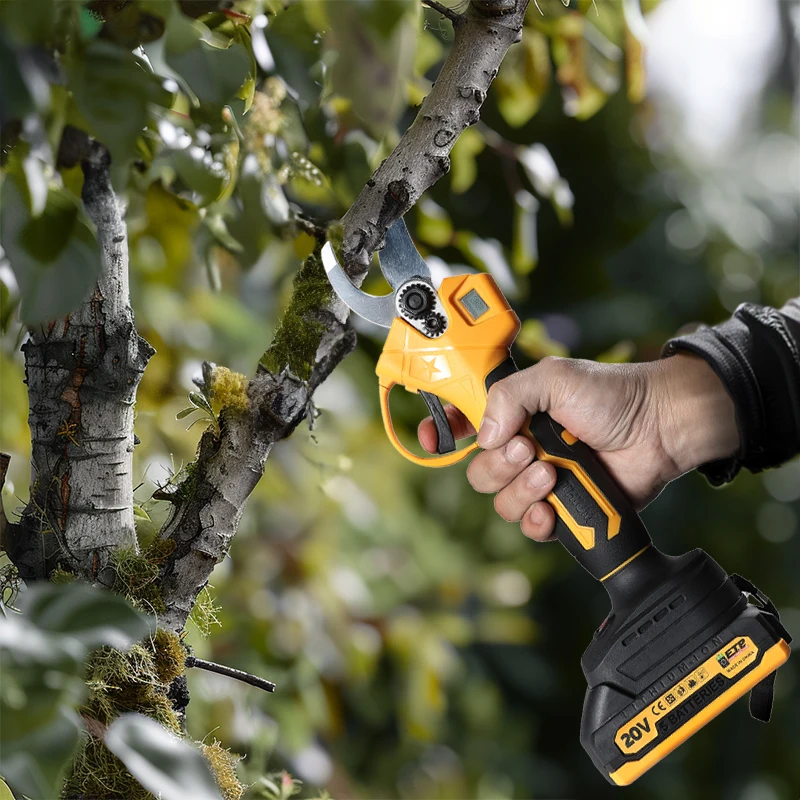 30mm Brushless Electric Pruning Shears 20V Cordless Electric Scissors Rechargeable Branches Cutter Tool Orchard Pruner Tools