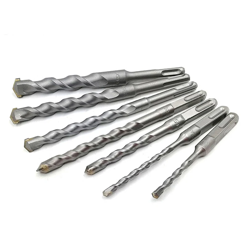 1PCS 전기 해머 드릴 비트 6/8/10/12mm 스퀘어/라운드 생크, 크롬 바나듐 스틸 플러스 벽돌 콘크리트 시멘트 벽