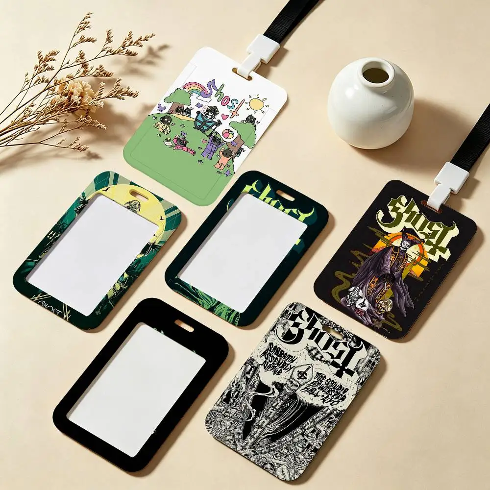 G-GhostS Band ID Badge Holder With Lanyard Neck Strap For Office School Name Card Credentials Case