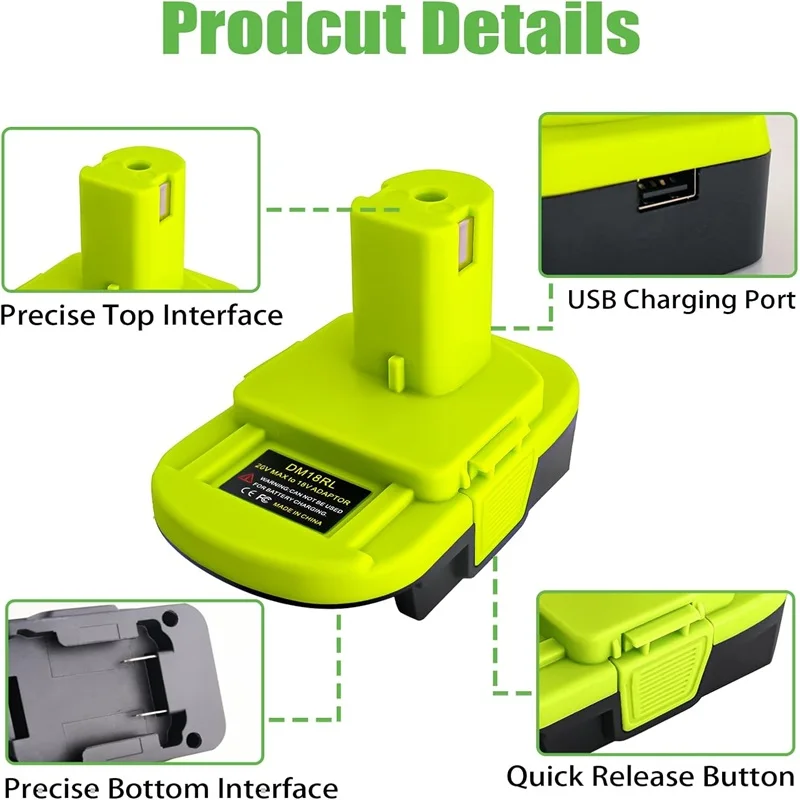 Battery Adapter for Dewalt 18V/20V for Milwaukee 18V Li-ion Battery Convert to for Ryobi 18V Cordless Power Drill/Driver Tools